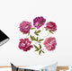 Watercolor Dark Pink Peonies Wall Decal Sticker Set
