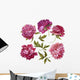 Watercolor Dark Pink Peonies Wall Decal Sticker Set