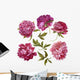 Watercolor Dark Pink Peonies Wall Decal Sticker Set