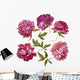 Watercolor Dark Pink Peonies Wall Decal Sticker Set