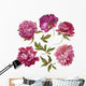 Watercolor Dark Pink Peonies Wall Decal Sticker Set