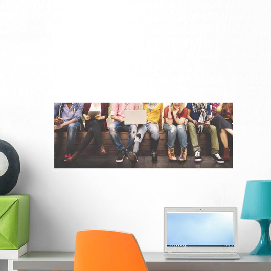 Teenagers Young Team Together Wall Decal Panoramic Wall Decal