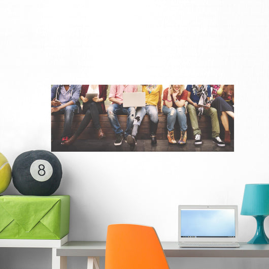 Teenagers Young Team Together Wall Decal Panoramic Wall Decal