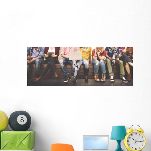 Teenagers Young Team Together Wall Decal Panoramic Wall Decal
