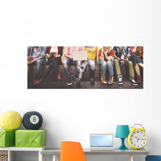 Teenagers Young Team Together Wall Decal Panoramic Wall Decal