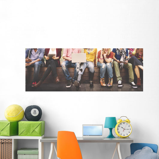 Teenagers Young Team Together Wall Decal Panoramic Wall Decal