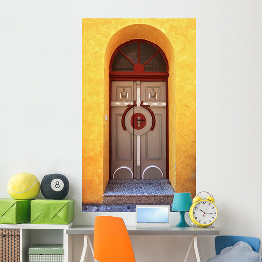 Door with Yellow Stucco Walls Wall Decal