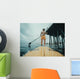 Surfer Paddles around Big Wall Decal