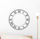 Roman Numeral Clock Wall Decal