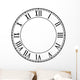 Roman Numeral Clock Wall Decal