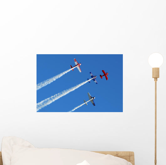 Stunt Aircraft Formation Blue Wall Decal