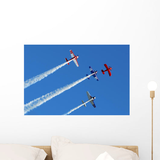 Stunt Aircraft Formation Blue Wall Decal