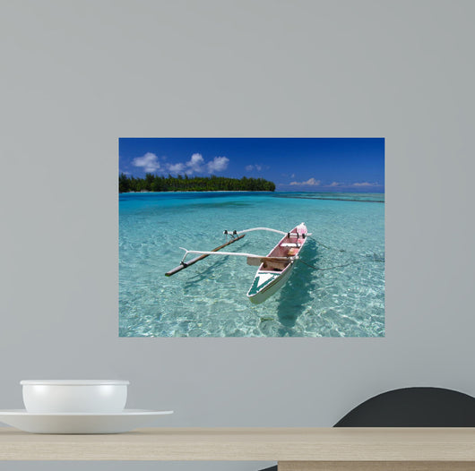 Fishing Boat Polynesian Beach Wall Decal