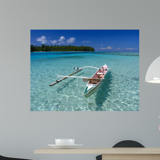 Fishing Boat Polynesian Beach Wall Decal