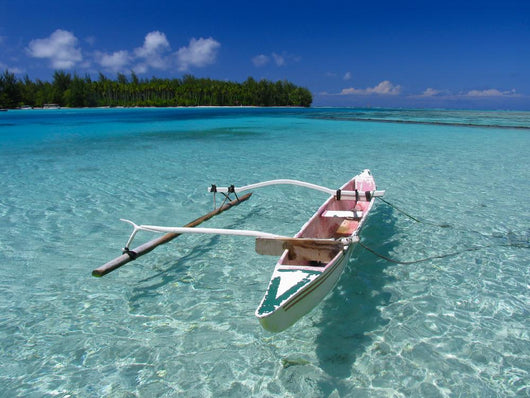 Fishing Boat Polynesian Beach Wall Decal