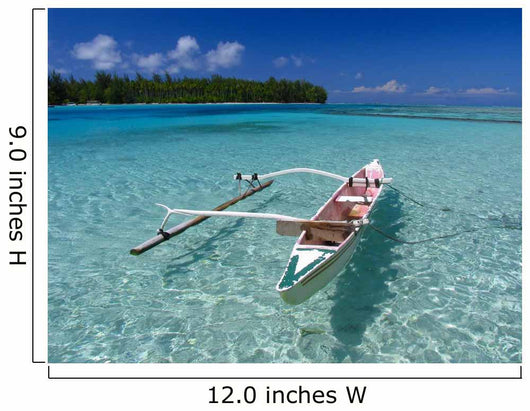 Fishing Boat Polynesian Beach Wall Decal