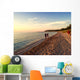 Family Walk along Shore Wall Decal