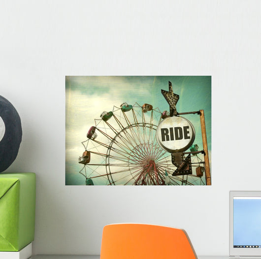 Aged and Worn Vintage Ride Sign Wall Decal