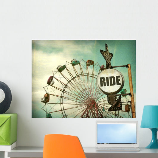Aged and Worn Vintage Ride Sign Wall Decal