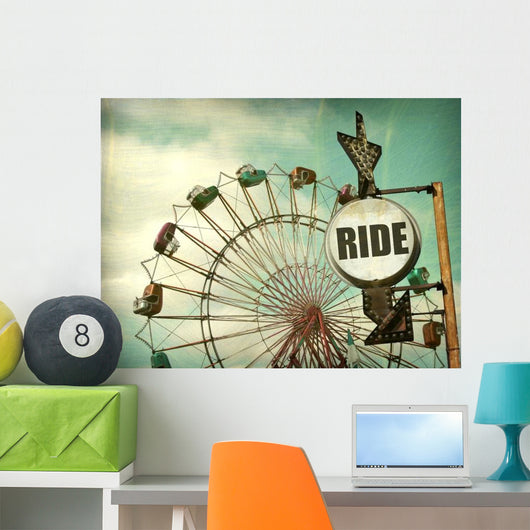 Aged and Worn Vintage Ride Sign Wall Decal