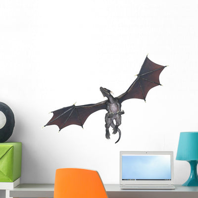 Gray Dragon 3D Rendered Wall Decal shown on a wall
