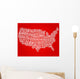 Word Cloud USA Map Wall Decal
