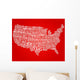 Word Cloud USA Map Wall Decal