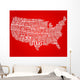 Word Cloud USA Map Wall Decal