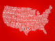 Word Cloud USA Map Wall Decal