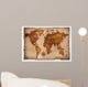 World Chart Ancient Parchment Wall Decal