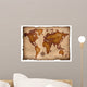 World Chart Ancient Parchment Wall Decal