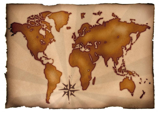 World Chart Ancient Parchment Wall Decal