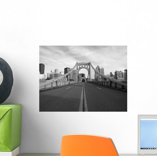 Empty Pittsburgh Bridge Black Wall Decal