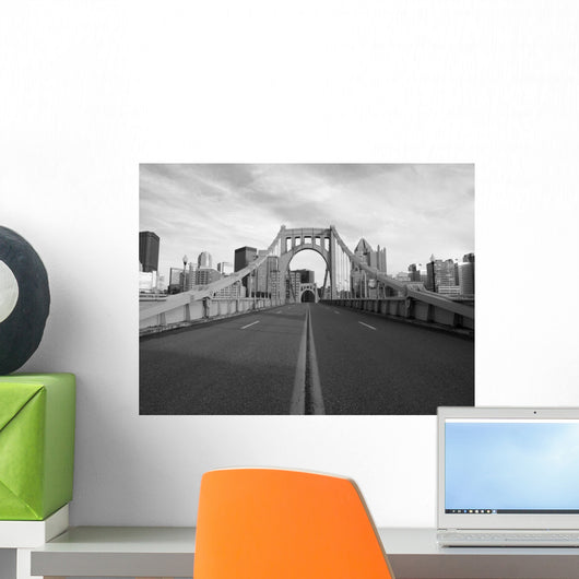 Empty Pittsburgh Bridge Black Wall Decal