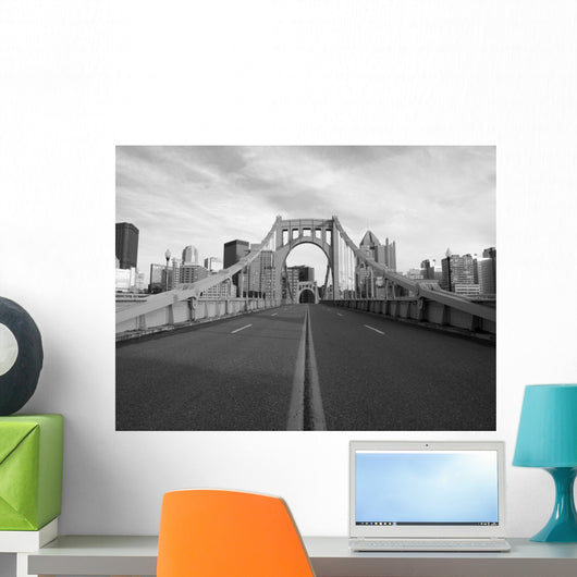 Empty Pittsburgh Bridge Black Wall Decal