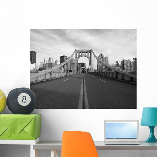 Empty Pittsburgh Bridge Black Wall Decal
