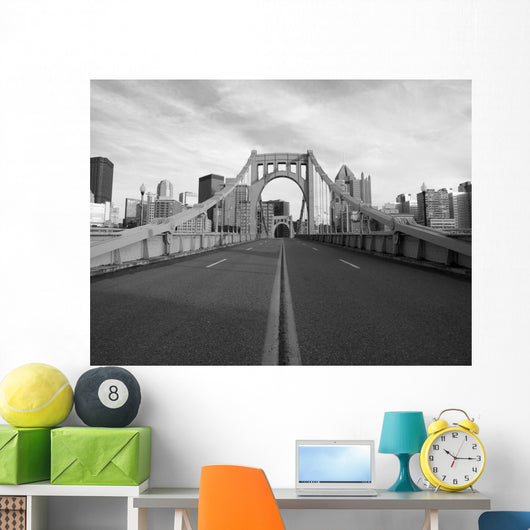 Empty Pittsburgh Bridge Black Wall Decal