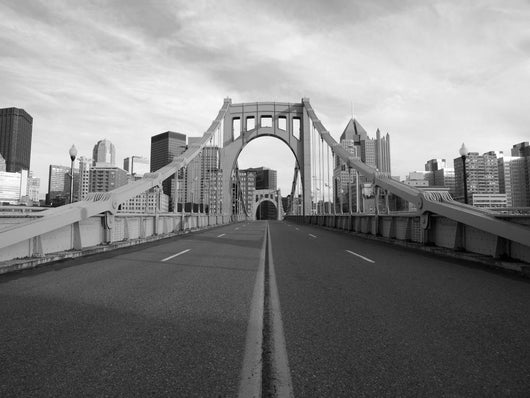 Empty Pittsburgh Bridge Black Wall Decal