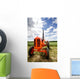 Old Orange Retro Tractor Wall Decal
