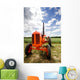 Old Orange Retro Tractor Wall Decal