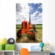 Old Orange Retro Tractor Wall Decal