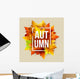 Autumn Typographic Fall Leaf Wall Decal