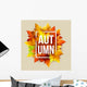 Autumn Typographic Fall Leaf Wall Decal