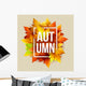 Autumn Typographic Fall Leaf Wall Decal