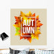 Autumn Typographic Fall Leaf Wall Decal