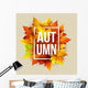 Autumn Typographic Fall Leaf Wall Decal