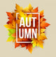 Autumn Typographic Fall Leaf Wall Decal