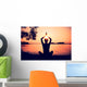 Silhouetted Woman Practicing Yoga Wall Decal