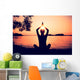 Silhouetted Woman Practicing Yoga Wall Decal