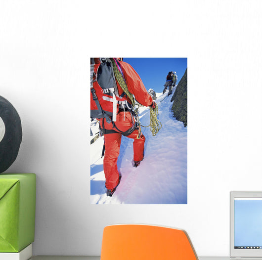 Young Men Mountain Climbing Wall Decal